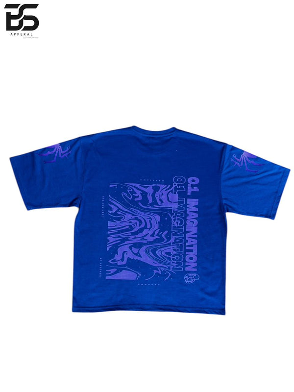 Royal Blue Graphic Back Print T-Shirt – Streetwear Style