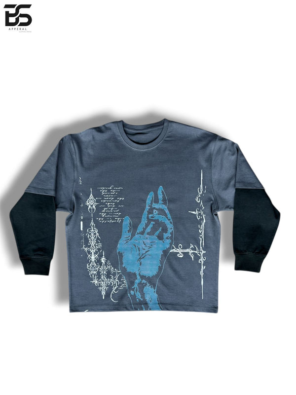 Grey Graphic Long Sleeve T-Shirt – Urban Streetwear Style